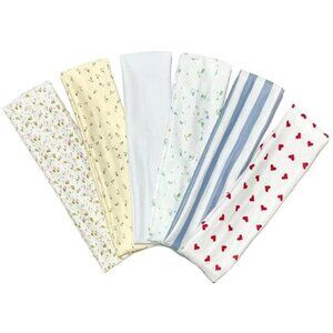 Womens non slip headbands elastic fabric floral stripe 2 inch thick hair bands